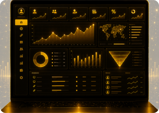 MelBet Affiliate Dashboard on Laptop